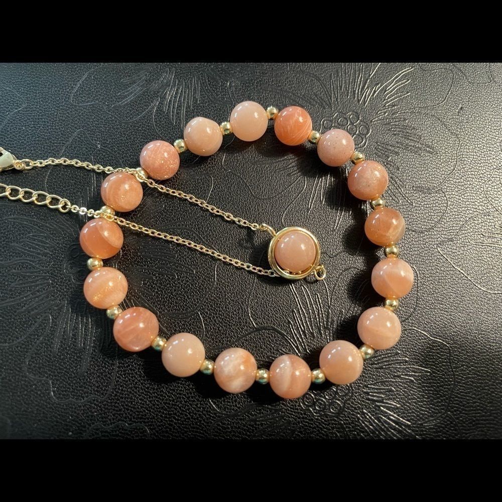 NATURAL SUN STONE 2 PIECE BRACELET SET‎